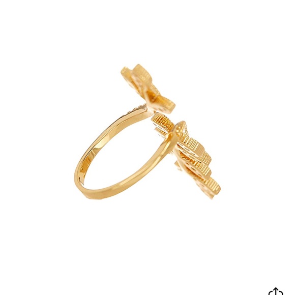 NWOT Sterling Forever 14K plated CZ Ring - Picture 2 of 4